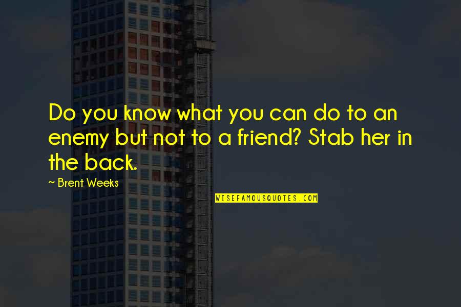 Best Friend Stab You In The Back Quotes By Brent Weeks: Do you know what you can do to