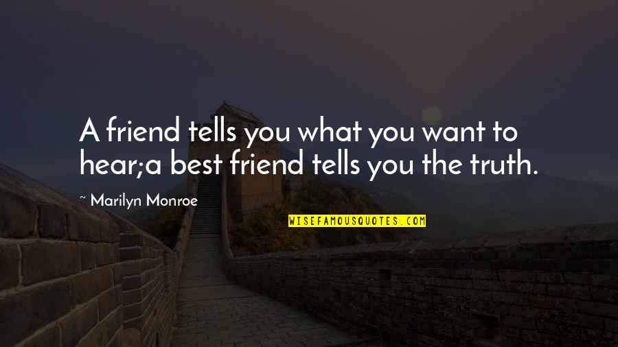 Best Friend Truth Quotes By Marilyn Monroe: A friend tells you what you want to