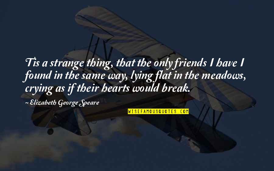 Best Friends Break Up Quotes By Elizabeth George Speare: Tis a strange thing, that the only friends