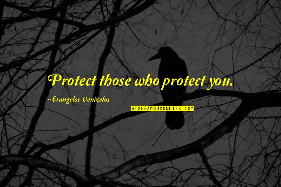 Best Friends Doing Stupid Things Quotes By Evangelos Venizelos: Protect those who protect you.