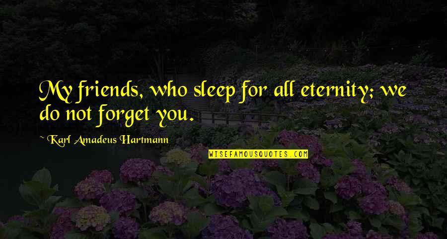 Best Friends For Eternity Quotes By Karl Amadeus Hartmann: My friends, who sleep for all eternity; we