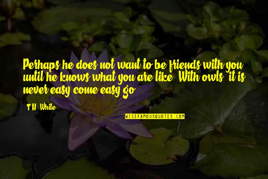 Best Friends Like You Quotes By T.H. White: Perhaps he does not want to be friends