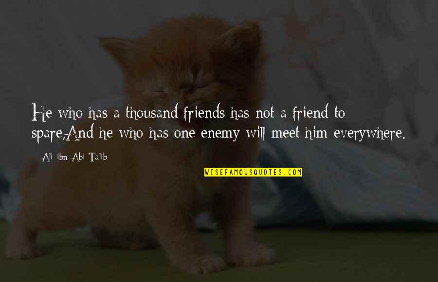 Best Friends Meet Quotes By Ali Ibn Abi Talib: He who has a thousand friends has not