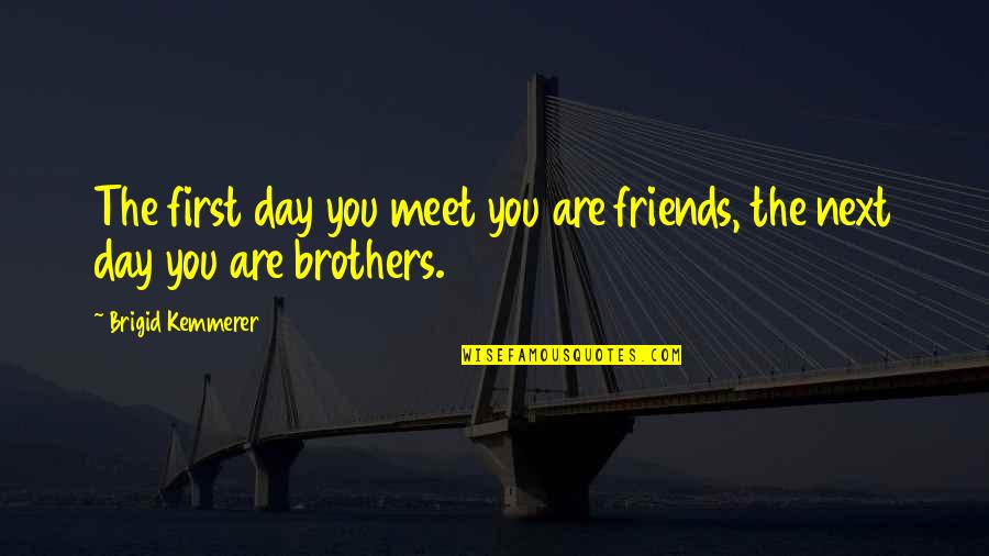 Best Friends Meet Quotes By Brigid Kemmerer: The first day you meet you are friends,