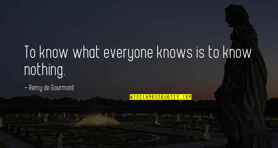 Best Friends Reconnecting Quotes By Remy De Gourmont: To know what everyone knows is to know