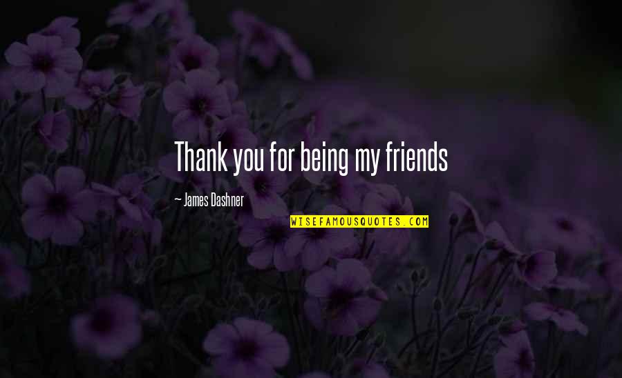 Best Friends Thank You Quotes By James Dashner: Thank you for being my friends