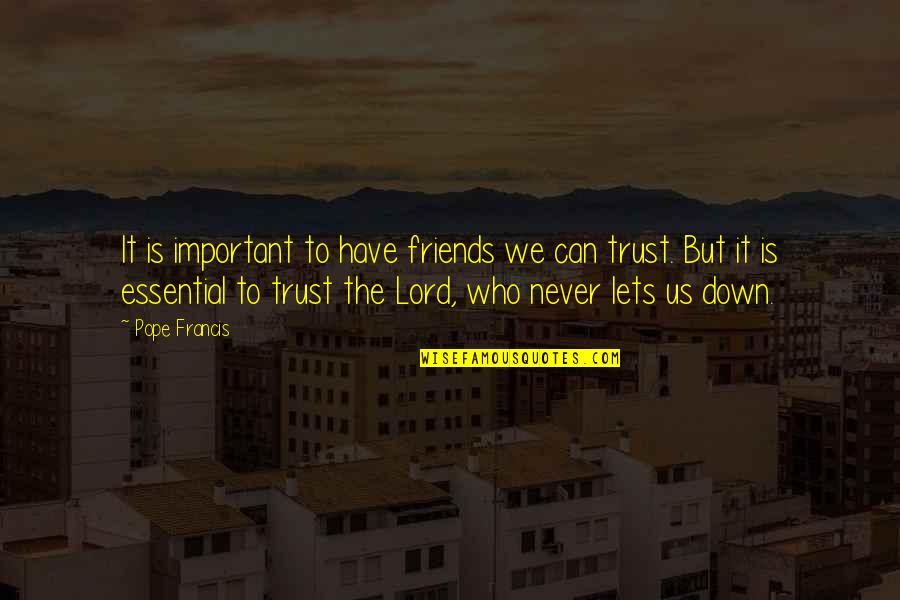 Best Friends You Can Trust Quotes By Pope Francis: It is important to have friends we can