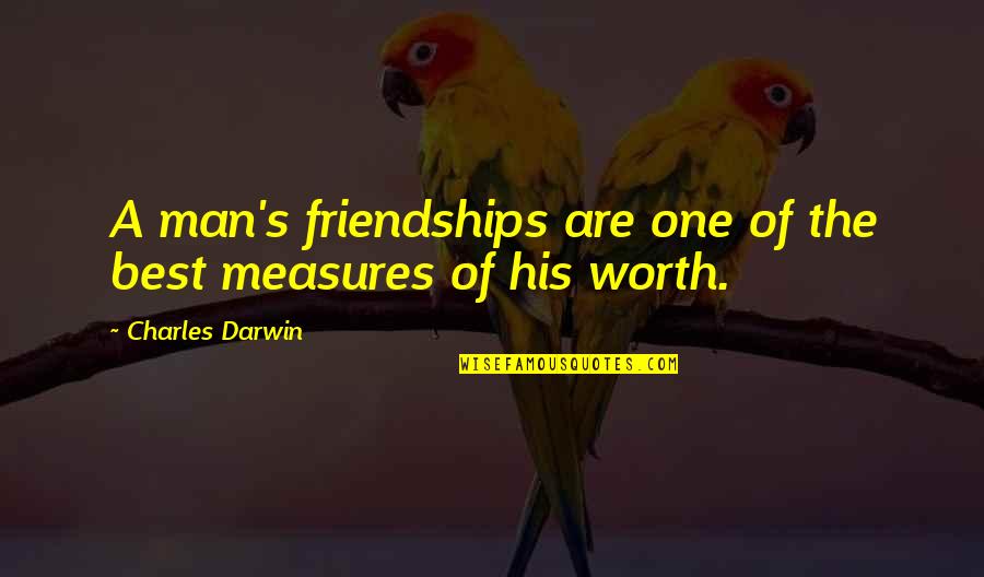 Best Friendship Quotes By Charles Darwin: A man's friendships are one of the best