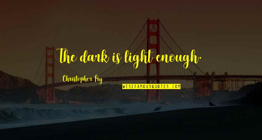 Best Fry Quotes By Christopher Fry: The dark is light enough.