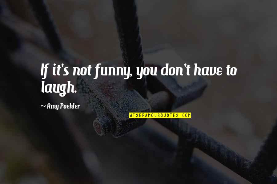 Best Funny Amy Poehler Quotes By Amy Poehler: If it's not funny, you don't have to