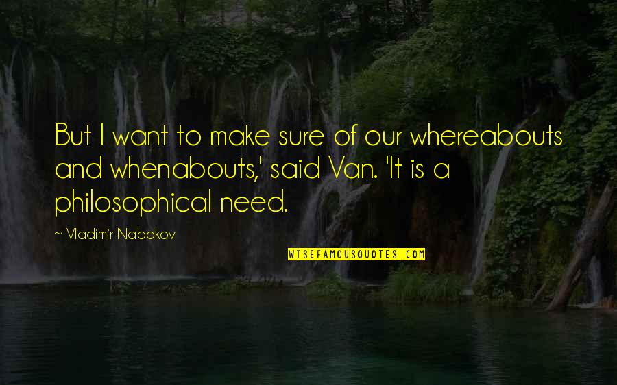 Best Funny Intellectual Quotes By Vladimir Nabokov: But I want to make sure of our