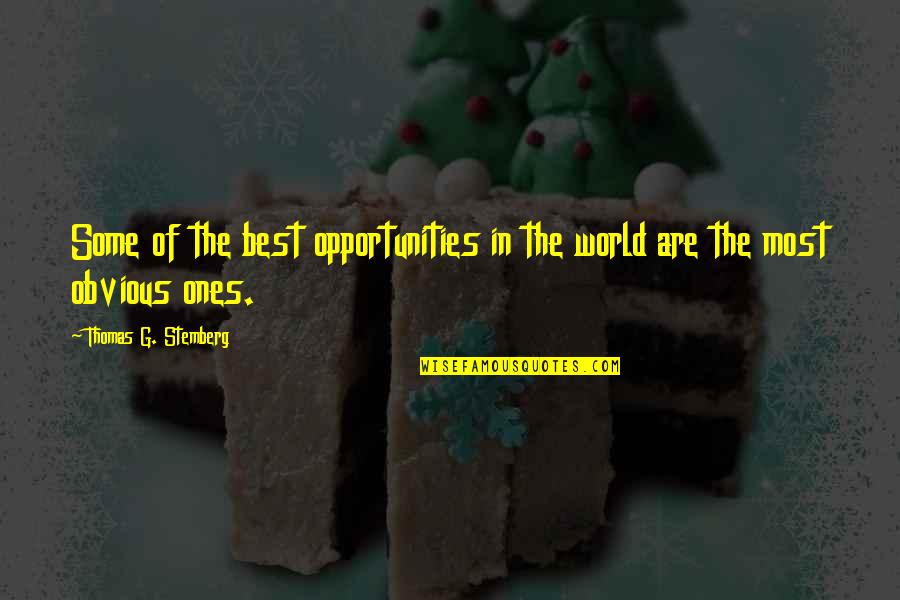 Best G.f Quotes By Thomas G. Stemberg: Some of the best opportunities in the world