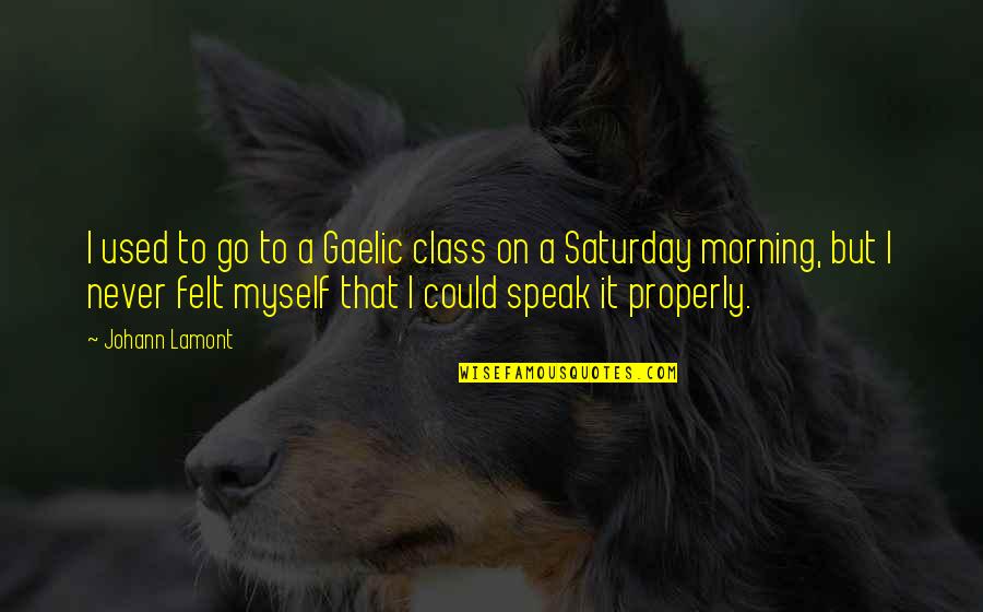 Best Gaelic Quotes By Johann Lamont: I used to go to a Gaelic class Best Gaelic Quotes By Johann Lamont: I used to go to a Gaelic class