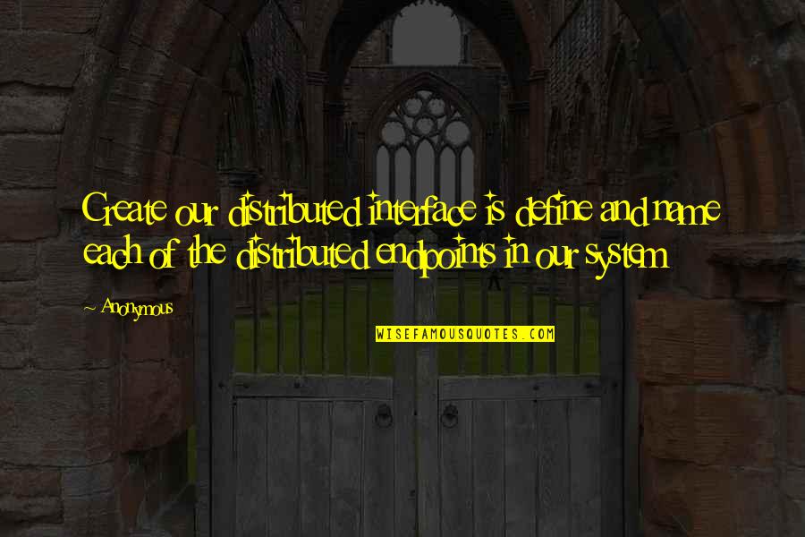 Best Gamers Quotes By Anonymous: Create our distributed interface is define and name