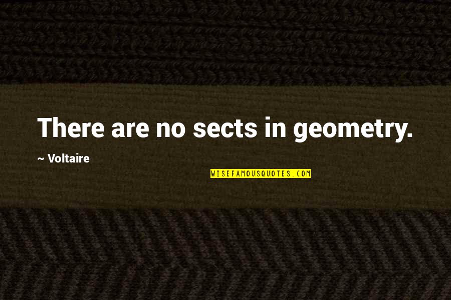 Best Geometry Quotes By Voltaire: There are no sects in geometry.