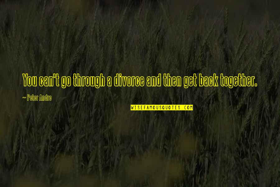 Best Get Back Together Quotes By Peter Andre: You can't go through a divorce and then