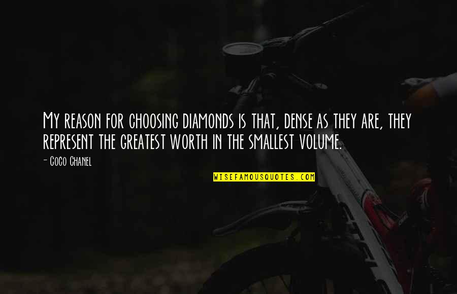 Best Gettysburg Quotes By Coco Chanel: My reason for choosing diamonds is that, dense
