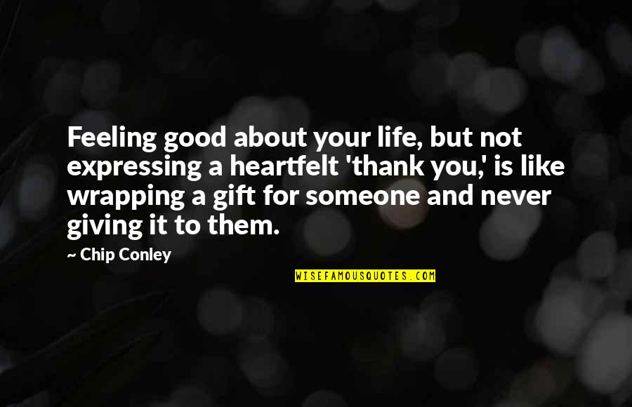 Best Gift Giving Quotes By Chip Conley: Feeling good about your life, but not expressing