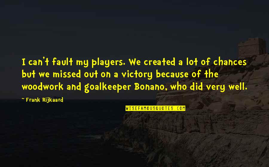 Best Goalkeeper Quotes By Frank Rijkaard: I can't fault my players. We created a