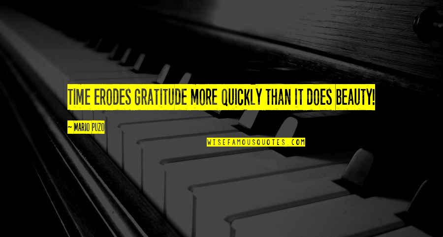 Best Godfather Quotes By Mario Puzo: Time erodes gratitude more quickly than it does