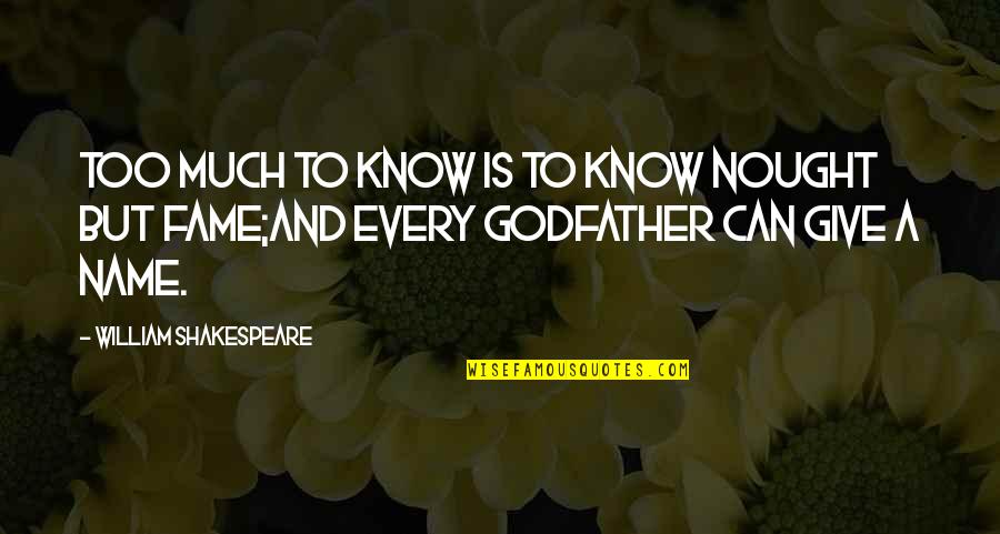 Best Godfather Quotes By William Shakespeare: Too much to know is to know nought