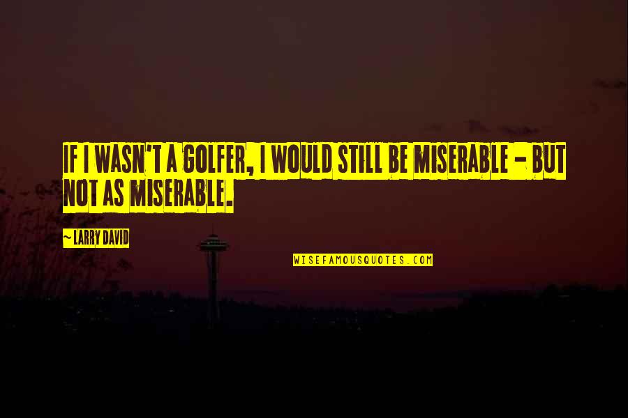 Best Golfer Quotes By Larry David: If I wasn't a golfer, I would still
