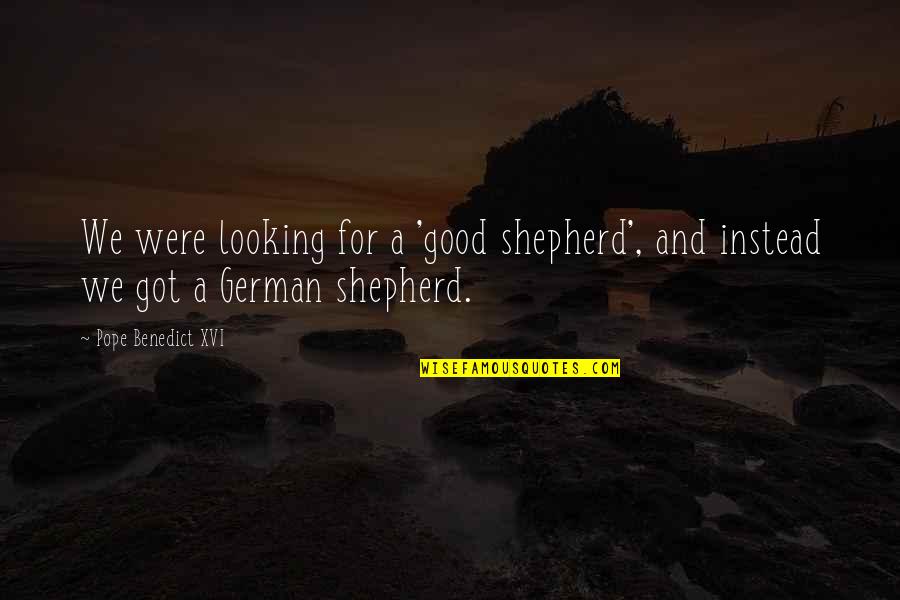 Best Good Looking Quotes By Pope Benedict XVI: We were looking for a 'good shepherd', and