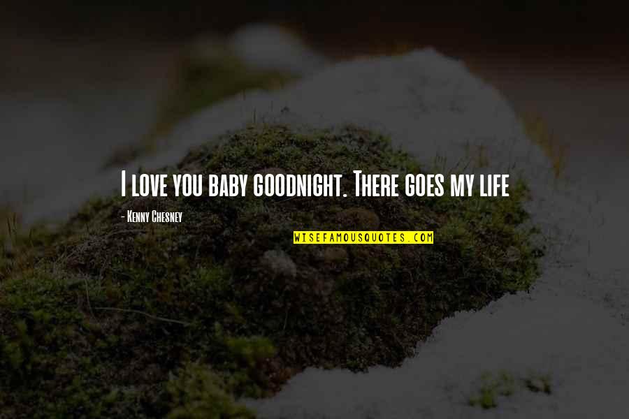 Best Goodnight My Love Quotes By Kenny Chesney: I love you baby goodnight. There goes my