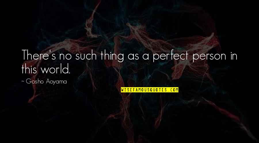 Best Gosho Quotes By Gosho Aoyama: There's no such thing as a perfect person