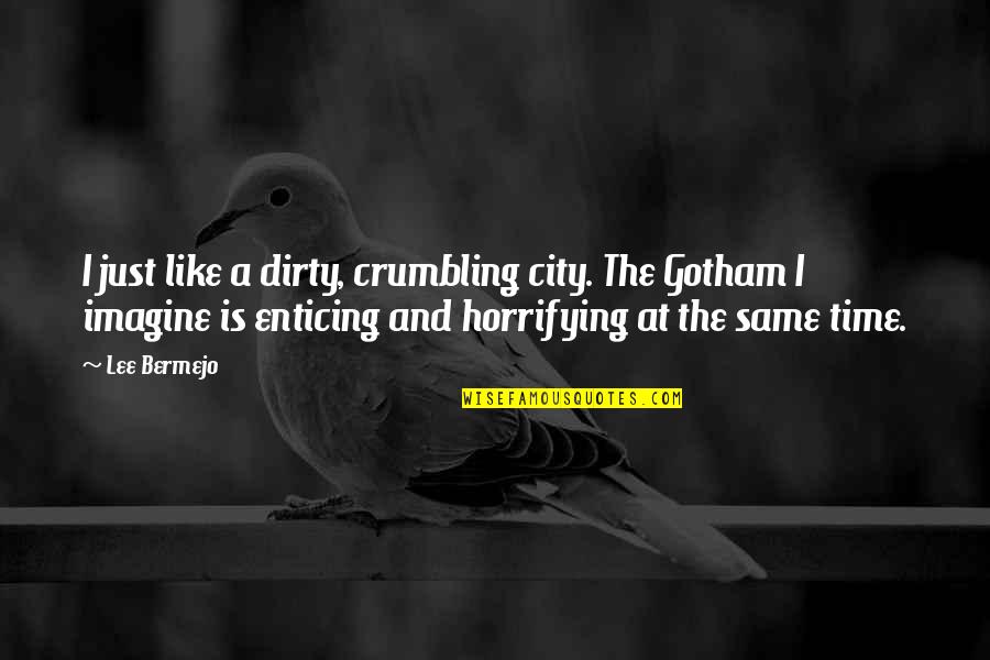 Best Gotham Quotes By Lee Bermejo: I just like a dirty, crumbling city. The