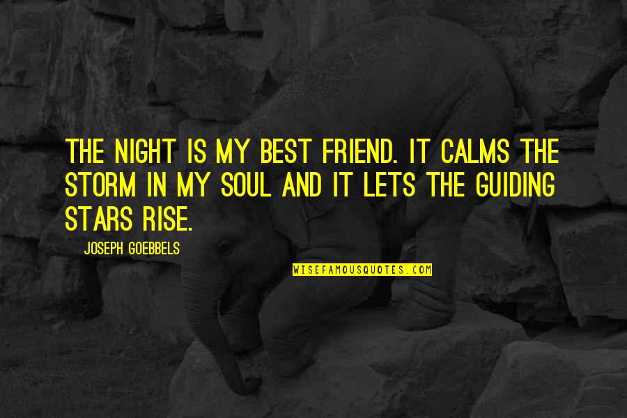 Best Guiding Quotes By Joseph Goebbels: The night is my best friend. It calms