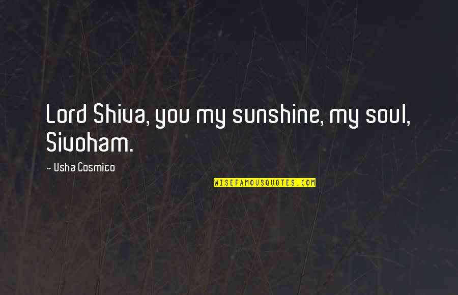 Best Hindu Religious Quotes By Usha Cosmico: Lord Shiva, you my sunshine, my soul, Sivoham.