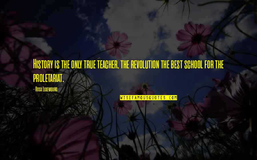 Best History Quotes By Rosa Luxemburg: History is the only true teacher, the revolution