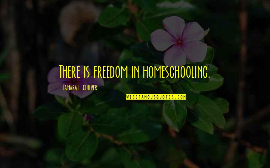 Best Homeschool Quotes By Tamara L. Chilver: There is freedom in homeschooling.