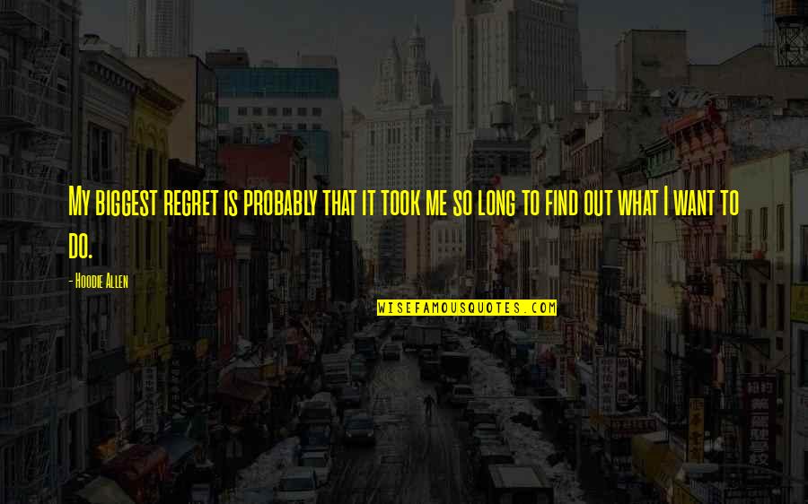 Best Hoodie Quotes By Hoodie Allen: My biggest regret is probably that it took