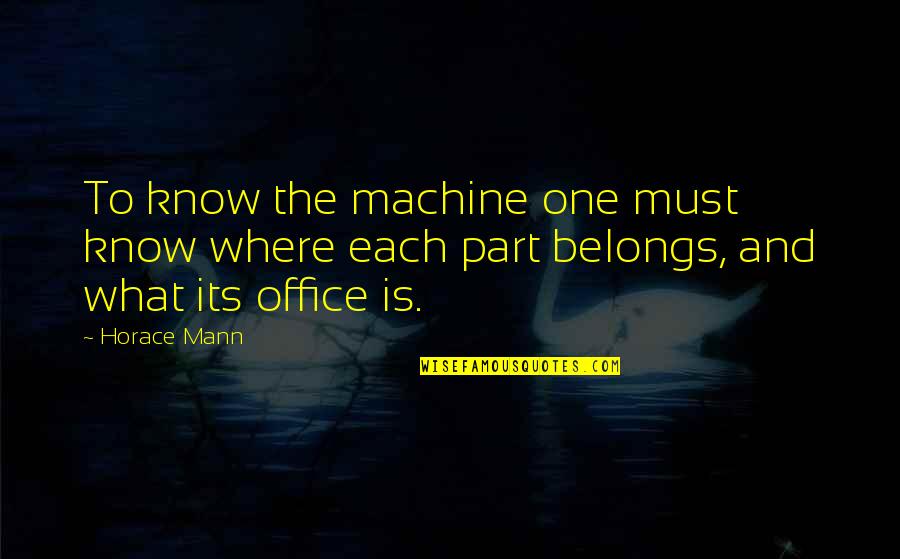 Best Horace Mann Quotes By Horace Mann: To know the machine one must know where