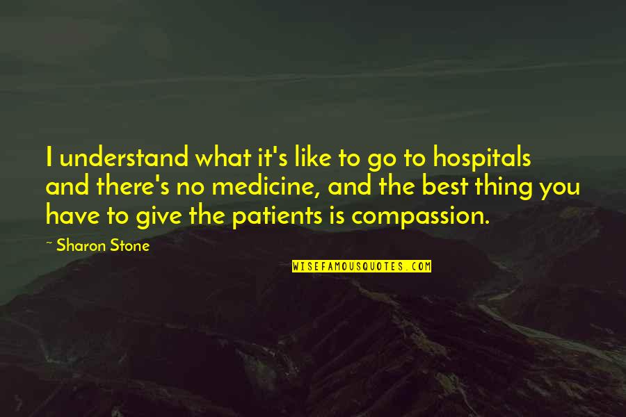 Best Hospitals Quotes By Sharon Stone: I understand what it's like to go to