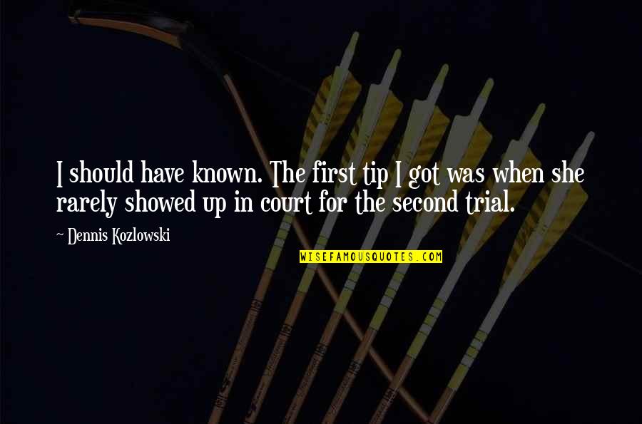 Best Hse Quotes By Dennis Kozlowski: I should have known. The first tip I Best Hse Quotes By Dennis Kozlowski: I should have known. The first tip I
