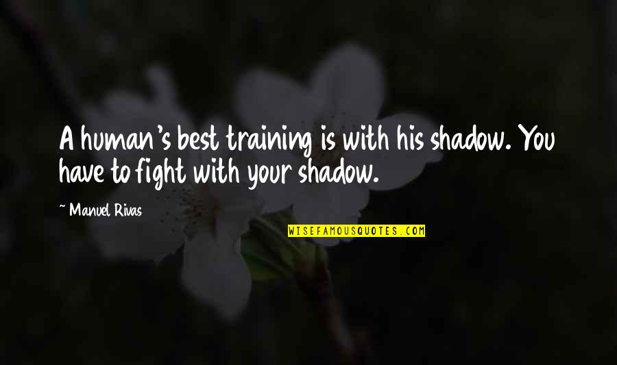 Best Human Quotes By Manuel Rivas: A human's best training is with his shadow.