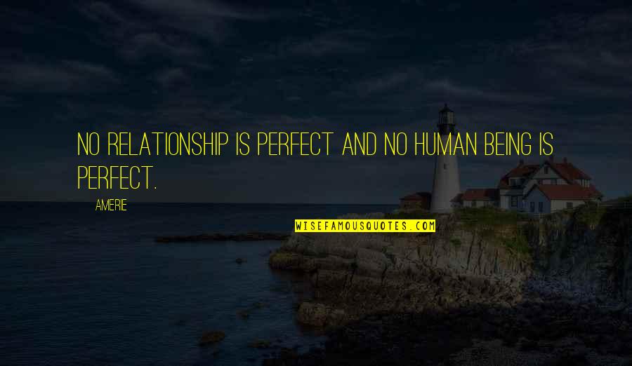 Best Human Relationship Quotes By Amerie: No relationship is perfect and no human being