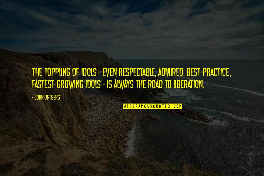 Best Idols Quotes By John Ortberg: The toppling of idols - even respectable, admired,