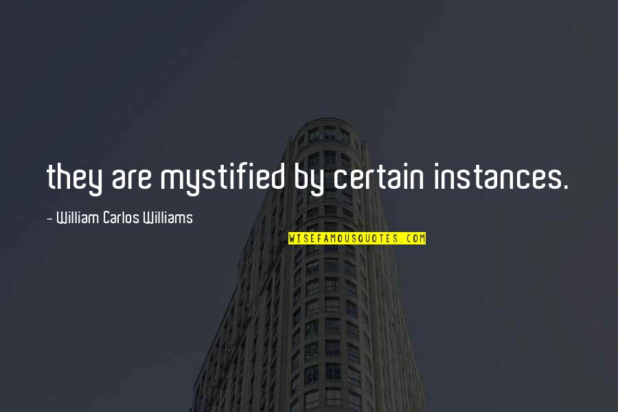 Best Impromptu Quotes By William Carlos Williams: they are mystified by certain instances.