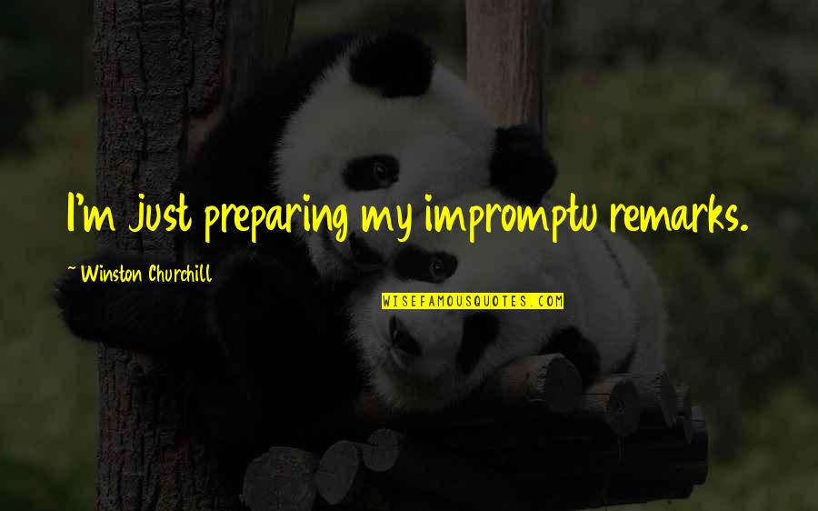 Best Impromptu Quotes By Winston Churchill: I'm just preparing my impromptu remarks.