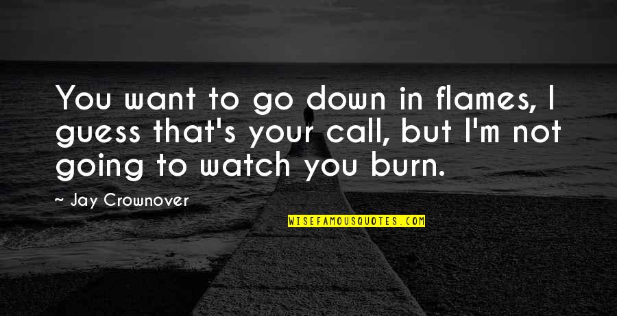 Best In Flames Quotes By Jay Crownover: You want to go down in flames, I