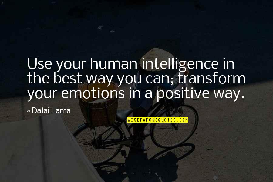 Best In You Quotes By Dalai Lama: Use your human intelligence in the best way Best In You Quotes By Dalai Lama: Use your human intelligence in the best way