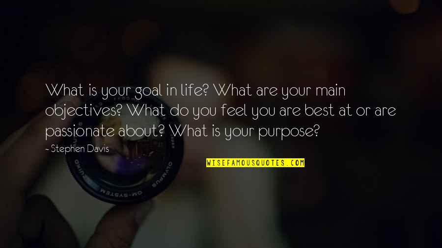 Best In You Quotes By Stephen Davis: What is your goal in life? What are