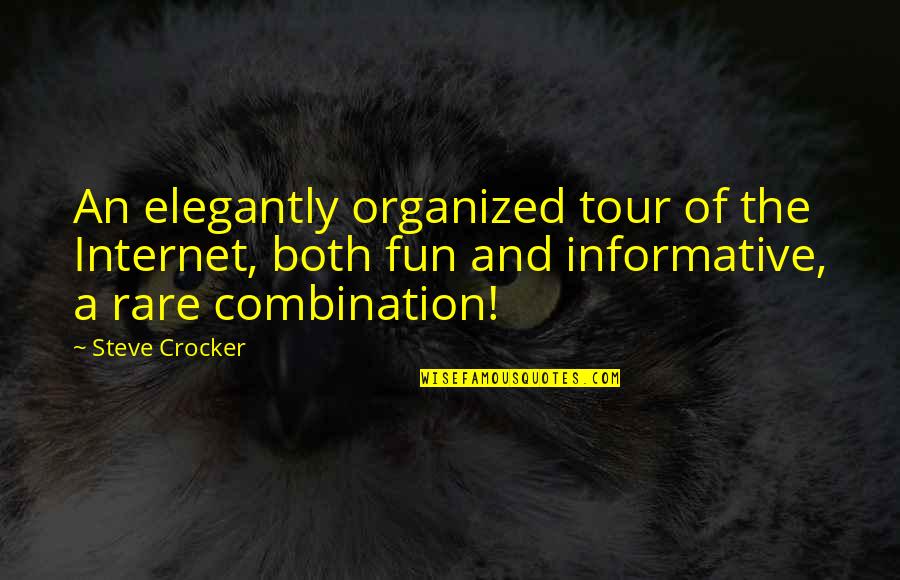 Best Informative Quotes By Steve Crocker: An elegantly organized tour of the Internet, both