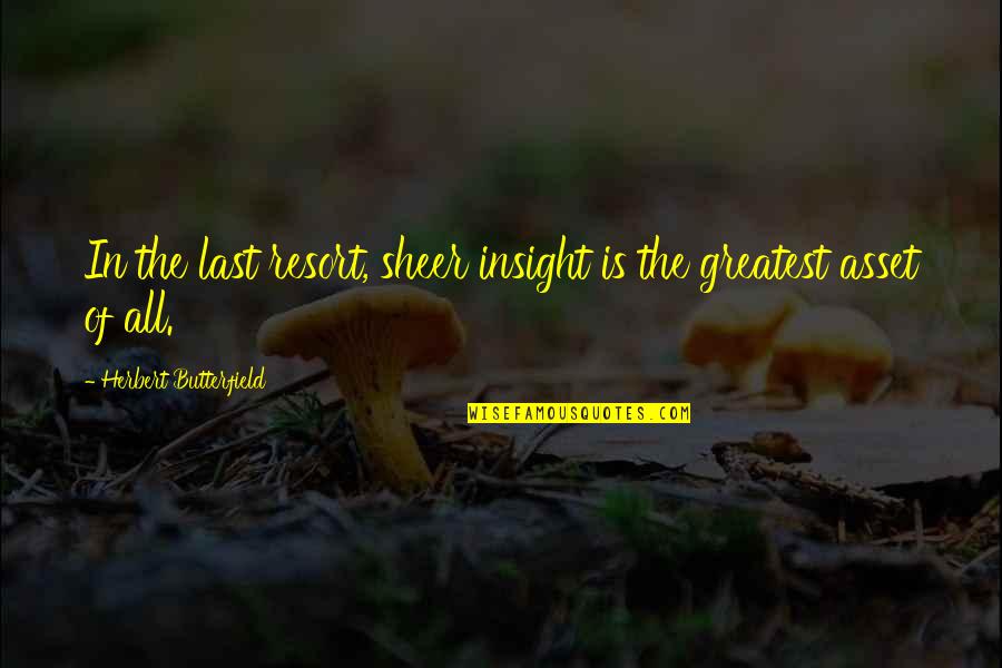 Best Insight Quotes By Herbert Butterfield: In the last resort, sheer insight is the