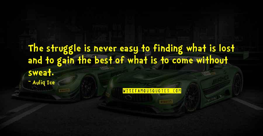 Best Inspirational And Motivational Quotes By Auliq Ice: The struggle is never easy to finding what