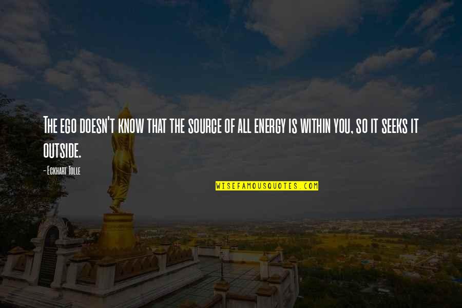 Best Inspirational Graduation Quotes By Eckhart Tolle: The ego doesn't know that the source of